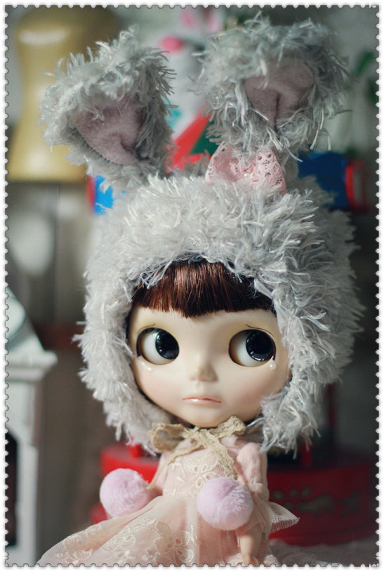 Bunny hat (Gray)For Blythe design by ChillyQi