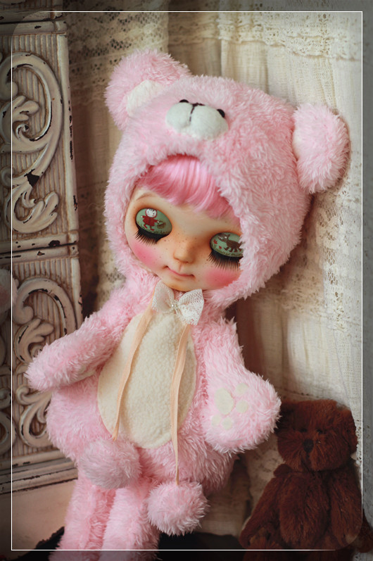 Blythe Clothes, Pink Bear Outfit For Blythe By ChillyQi